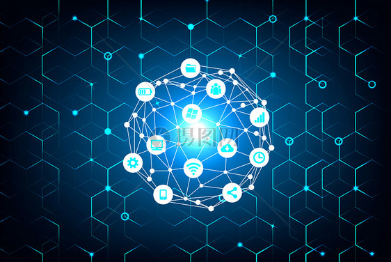 科技炫酷信息技術企業藍色背景